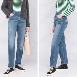 DDOROTHEE SCHUMACHER Distressed Love Boyfriend Jean in Denim Blue Sz Large